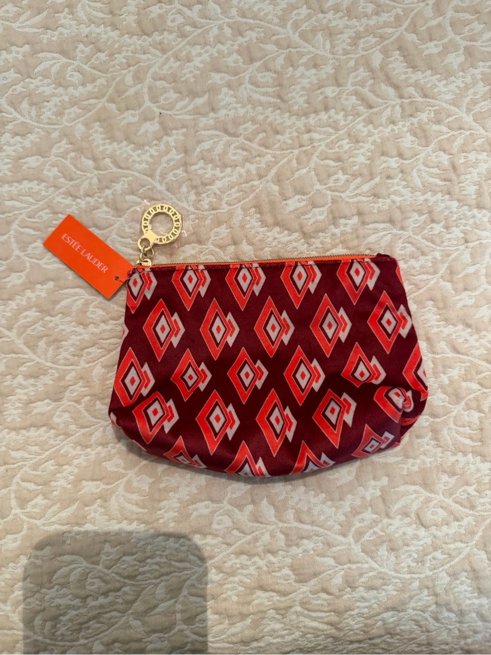 Estee Lauder Burgundy and Red Diamond Cosmetic Pouch
